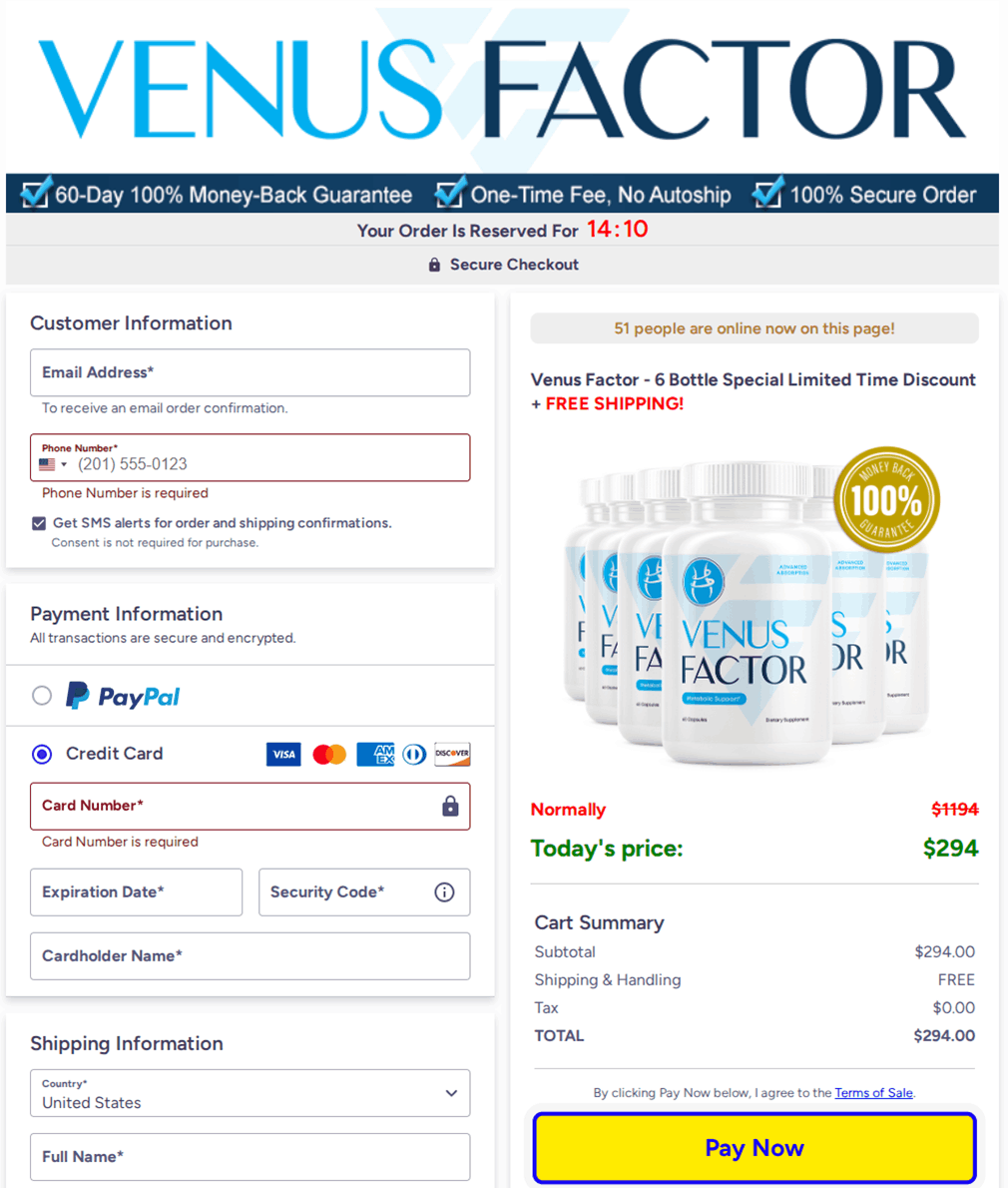 Venus Factor Checkout